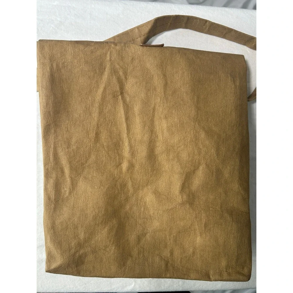 Trader Joe's Washable Paper Lunch Bag Tan Brown Reusable Eco-Friendly Tote#973